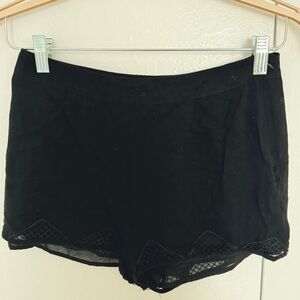 Kimchi Blue Women Black Small Shorts w/ Triangle Mesh Cutouts